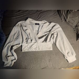 Cider Gray Wrap Crop Top